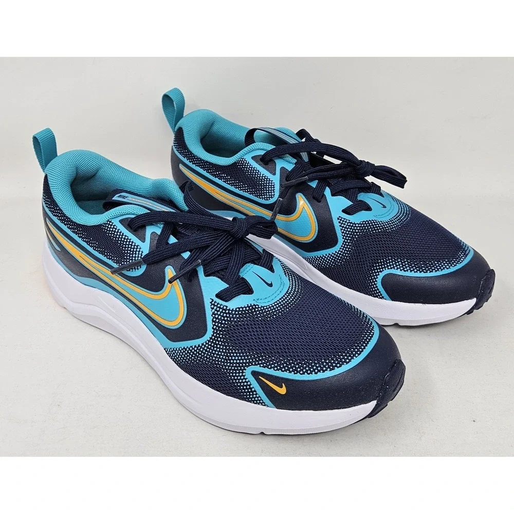 Nike Cosmic Runner Sneakers Midnight Navy/Orange Peel Boys Size 4Y HM4402-4, NEW